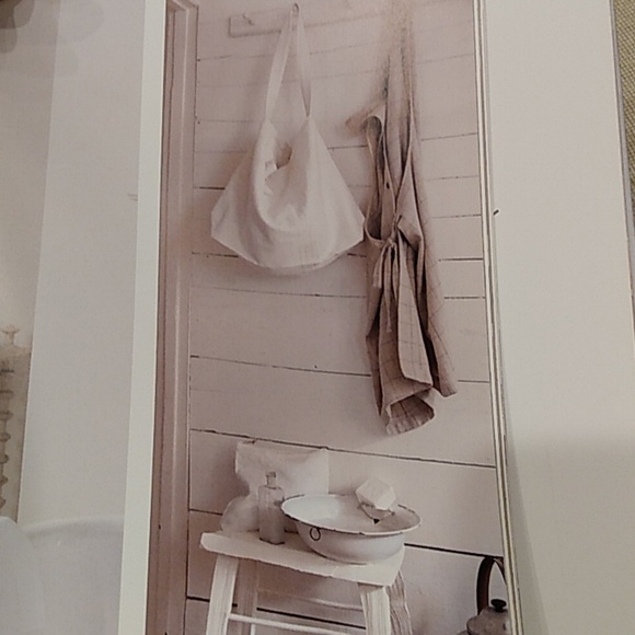 Handmade Flax Linen Grain Sack Apron Natural Oatmeal NEW Farmhouse Eco Boho Chic - Picture 2 of 12